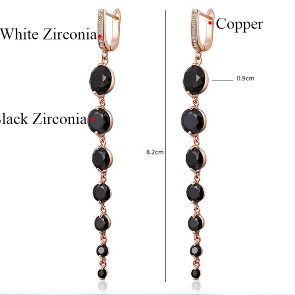 Zirconia CZ Beads Dangle Earrings - Picture 5 of 8
